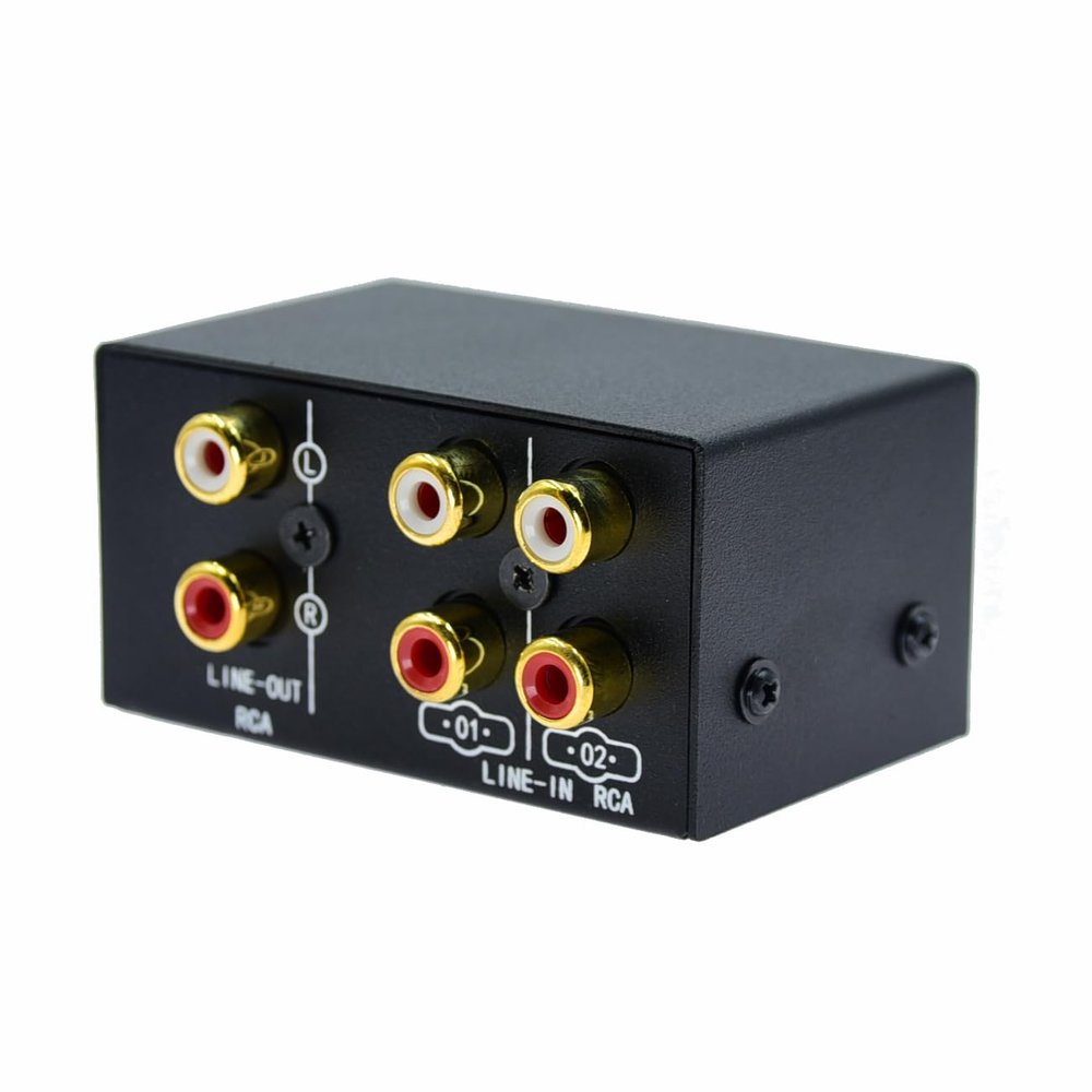 2 in 4 Out or 4 in 2 Out Audio Sound selector RCA Female Stereo Channel 2 Splitter switcher Box Switching No External Power No Noise