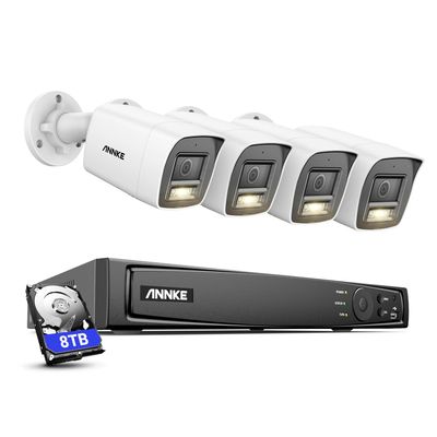 ANNKE H1200 12MP Security Camera System, 8CH NVR and 4 X 12 Megapixel UHD PoE Surveillance IP Camera with Smart Dual Light, Human&Vehicle Detection, Color Night Vision, 8TB Hard Drive Included