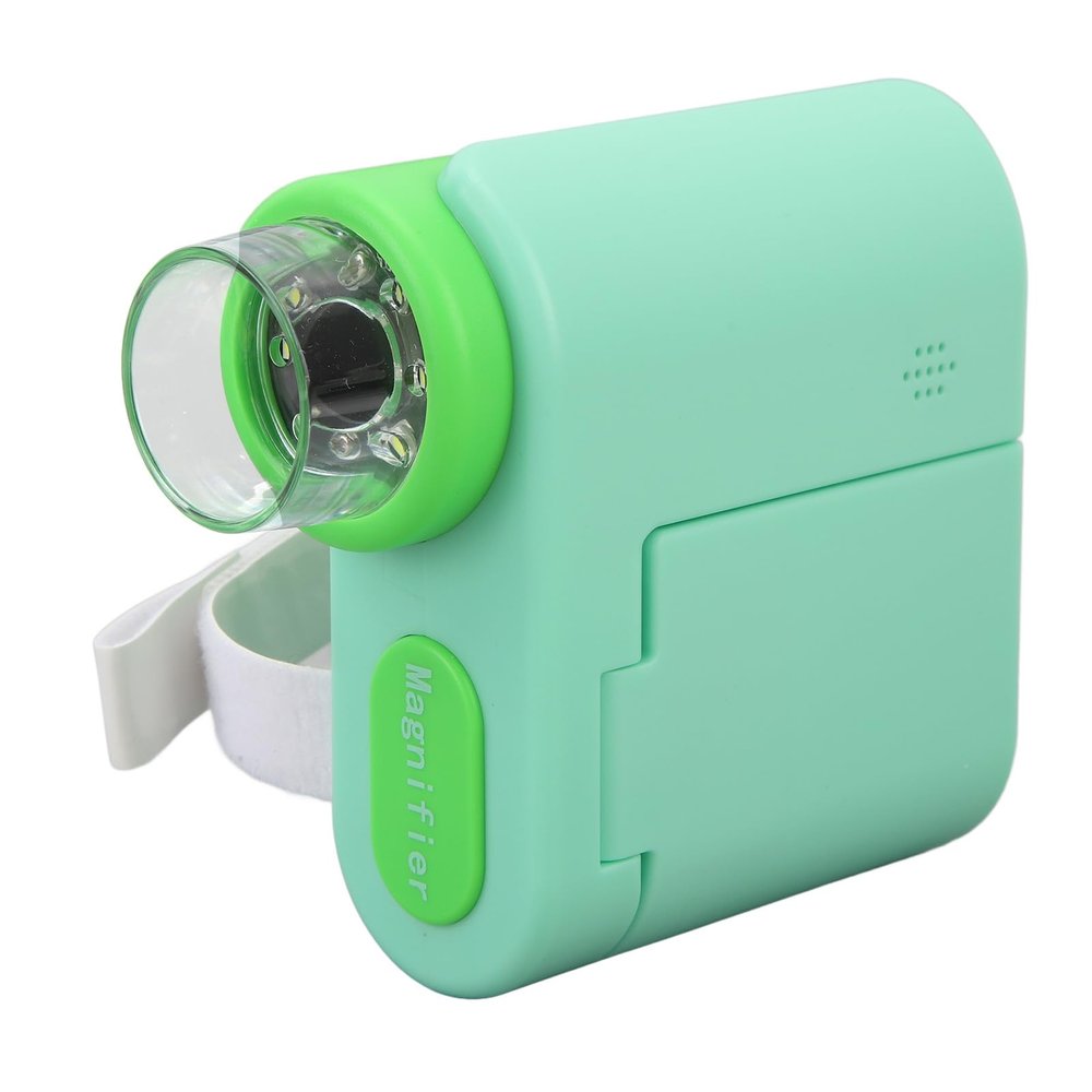 Denash Digital Microscope, Handheld Microscope, USB Port, Adjustable LED 2 Inch Screen with Slides for Christmas (Green)