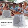 GGII 2-Pack Rock Speakers Outdoor Water-Resistant IP44 Solar-Powered Rock Speaker with RGB Light and TWS Pair for Patio Garden Party Pool Deck Yard Outside view 2