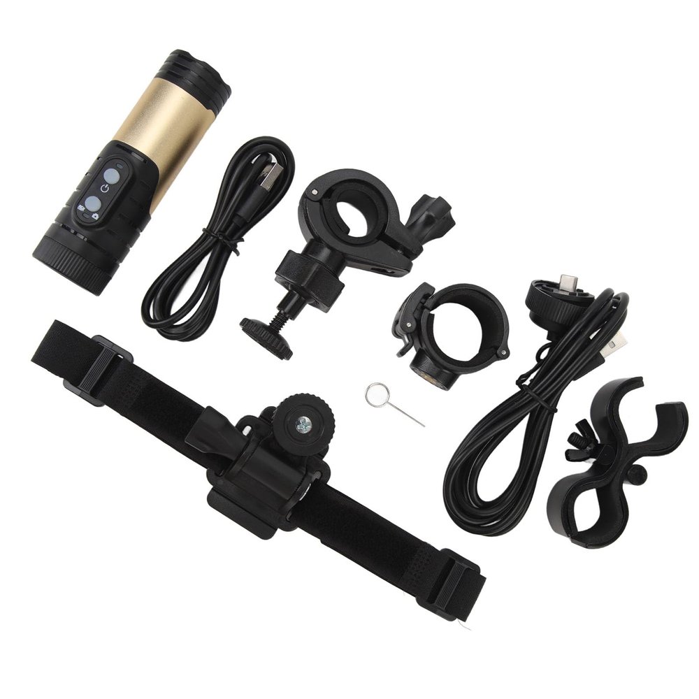Bike Video Camera, Anti Shake Sport DV Bike Motorcycle Helmet Camera for Riding (Gold)