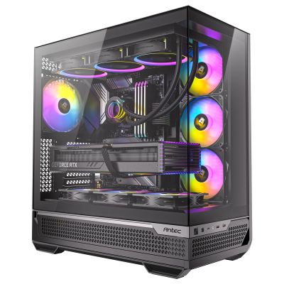 Antec C7 ARGB, RTX 40 GPU Support, 4 x 120mm ARGB PWM Fans Included, Vertical GPU Cooling, Type-C 10Gbps, Seamless Tempered Glass Front & Side Panels, 360mm Radiator Support, Mid-Tower E-ATX PC Case