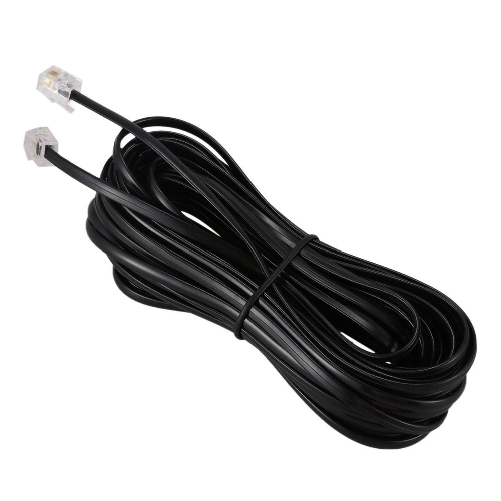 Pteanecay RJ11 6P4C Telephone Cable Cord ADSL Modem 10 Meters, black, 037115A5