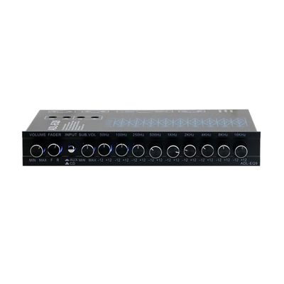 Pteanecay 9 Band Equalizer High Performance 9 Equalization Bands 12V DC for Boat RV Car Metal with CD AUX Input Chip Output, Black, 500735596