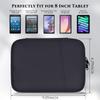 8-9 Inch Tablet Sleeve Bag for Amazon Fire HD 8 / Fire HD 8 Plus 8", Samsung Galaxy Tab A9 8.7" / Tab A7 Lite 8.7" / Tab A 8" & iPad mini 7 6 8.3" / iPad mini 5 4 3 2 1 7.9" Carrying Case(Black) view 2