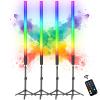 4Pack RGB Tube Light Bar with Stand, 5000mAh Battery Powered LED Video Light Wand Handheld Color Neon Tube Lights Stick for Stage DJ Dance Club Party Photography Studio Lighting view 1