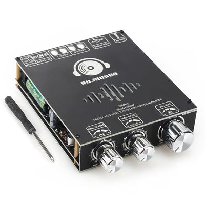 AUGUESLD T160HS 160W+160W Amplifier Board with Treble and Bass Control,2.0 Channel Stereo AMP Board,Bluetooth/AUX/USB Input DC 12-36V, T160HS(160W+160W)
