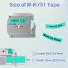 NineLeaf 6 Pack Compatible for Brother P-Touch M Tape M-K731 M-K731S MK731 M731 12mm 0.47'' Black on Green Label Tape for PT-70 PT-65 PT-45M PT-55 PT-55BM Label Maker view 2