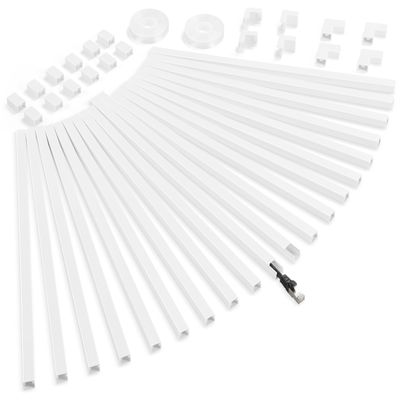 340in Cord Covers for Wires on Wall, One-Cord Wire Covers for Cords, Small White Cord Hider Wall, LZEOY Cable Raceway Wire Hider for Cords, Paintable Cable Concealer - 20x L17 W0.59in H0.4in
