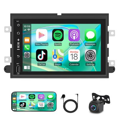 [2+32G] Android 13 Car Radio Stereo Compatible for Ford 2006-2014 F-250 F-350 for Carplay and Android Auto - 7 inch Touch Screen Car Stereo WiFi GPS RDS Steering Wheel Control Camera