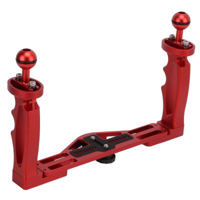 Dual Handle Tray Stabilizer Bracket, Adjustable Diving Underwater Camera Housings, Strong Telescopic Tray with Wrench for Balance