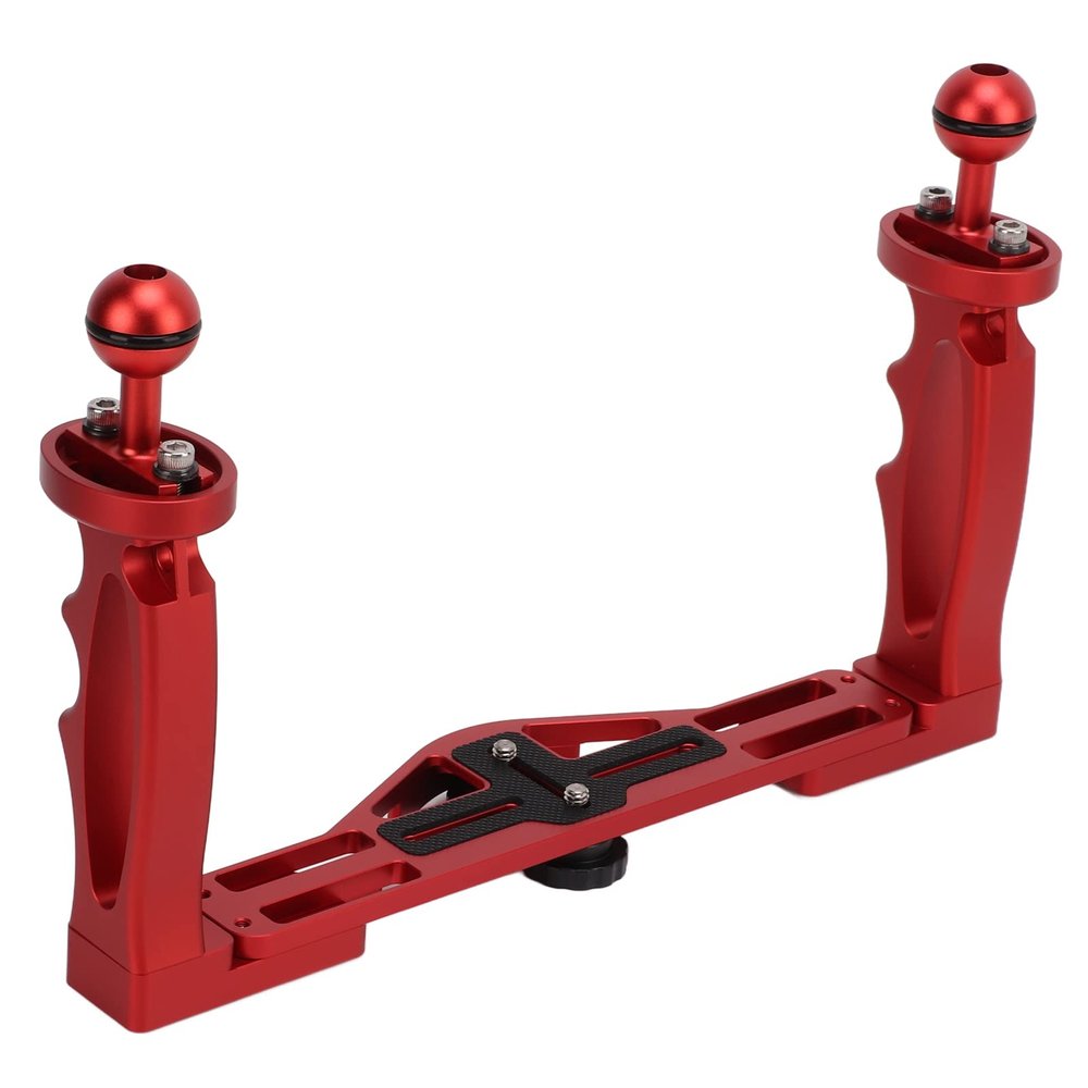 Dual Handle Tray Stabilizer Bracket, Adjustable Diving Underwater Camera Housings, Strong Telescopic Tray with Wrench for Balance