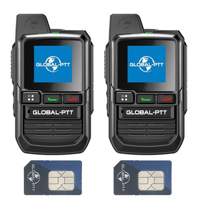 2PCS Global-ptt G0 4G POC Mini Walkie Talkies, US Version, Two Way Radio, Unlimited Long Range, Professional, Adult LTE, 5000 Miles, Outdoor Organizer with Yearly Sim (2PCS with US+CA SIM)