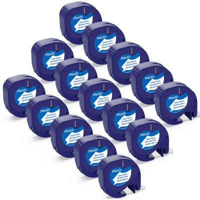 15 Pack 91331 Replace for Dymo Letratag Label Maker Refill White Plastic Compatible for Dymo Letra Tag Printers LT 100H 100T Plus 200B