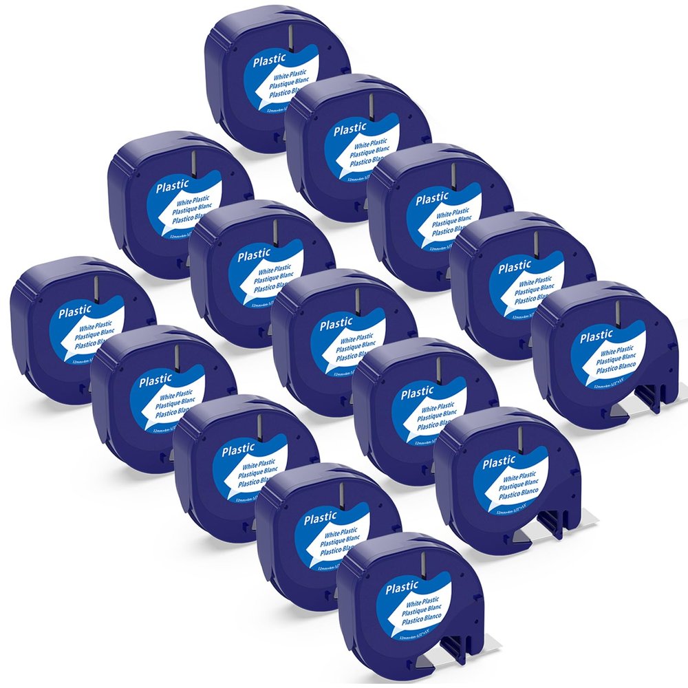 15 Pack 91331 Replace for Dymo Letratag Label Maker Refill White Plastic Compatible for Dymo Letra Tag Printers LT 100H 100T Plus 200B