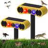 AMZSTAR Solar Motion Sensor Alarm - 13 Sounds, 129db Dual Speaker Loud Alarm + Red & Blue LED Blinking Warning for Yard Farm Garden Orchard Barn (2 Pack) view 1