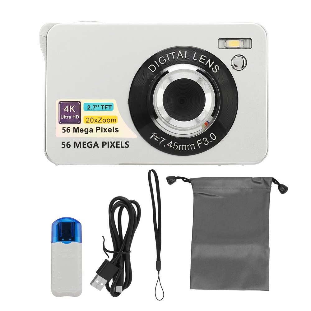 2.7in 4K 56MP HD Digital Camera 20X Zoom Autofocus Portable Vlogging Camera for Girls Boys Teenagers (-2214230149412)