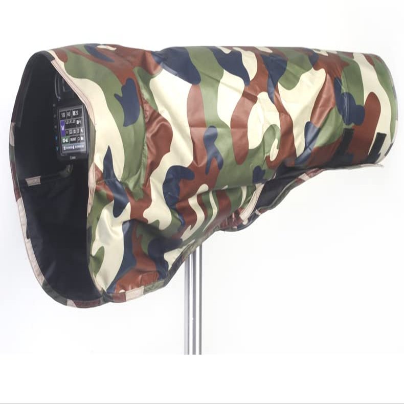 Camera Rain Cover Raincoat Protector for Tele Photo Lens Rain Cover/Lens Raincoat Camo Guns Clothing Waterproof for Canon Nikon Pentax Sony (M)