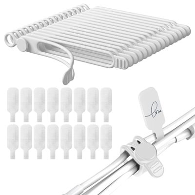 32Pcs Nearockle Cable Labels and Silicone Cable Ties Cable Management Set, Reusable 16 Cable Ties+16 Cord Labels for Electronics, Travel Home Office Desk Wire Organization (White)
