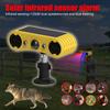 AMZSTAR Solar Motion Sensor Alarm - 13 Sounds, 129db Dual Speaker Loud Alarm + Red & Blue LED Blinking Warning for Yard Farm Garden Orchard Barn (1 Pack) view 2