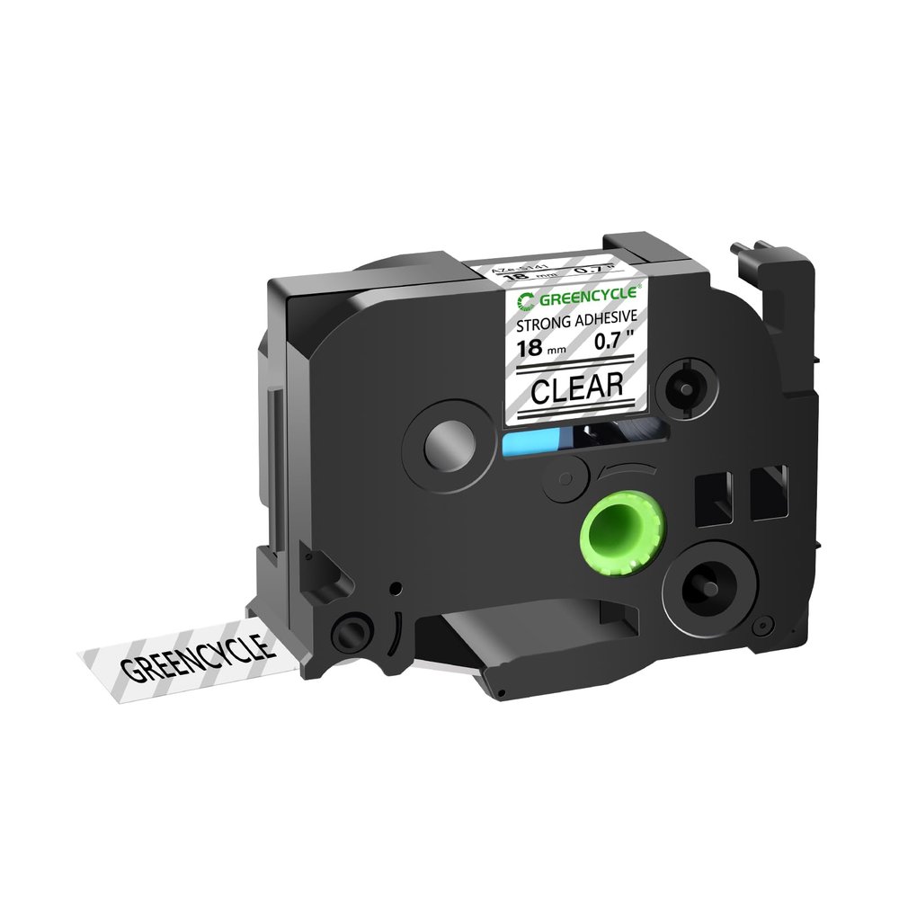 GREENCYCLE 20 Pack TZe-S141 TZ-S141 18mm 0.7" Extra Strength Label Maker Tape Compatible for Ptouch Laminated TZe-141 TZ-141 Black on Clear Label Tape for PT-2100 PT-2110 PT-2200 PT-2210