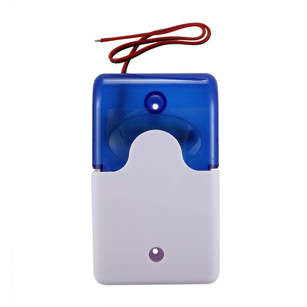 Jkjhbhged Mini Wired Strobe Warning Siren Dc 12V Sound Alarm Flashing Light Sound Siren Horn Home Security Alarm System 115Db Blue
