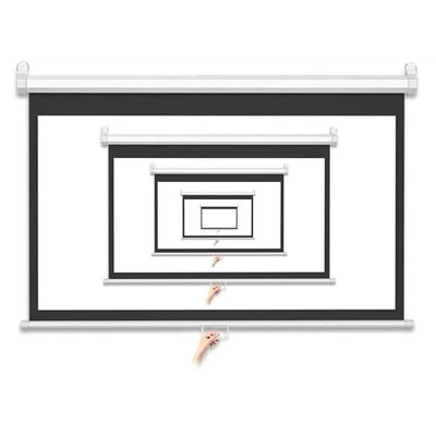 BIUBPW 50in 60in Projector Screen Pull Down Projection Screen Indoor HD 4K Movie Screen for Classroom Home Theater Game(4:3-50inch)