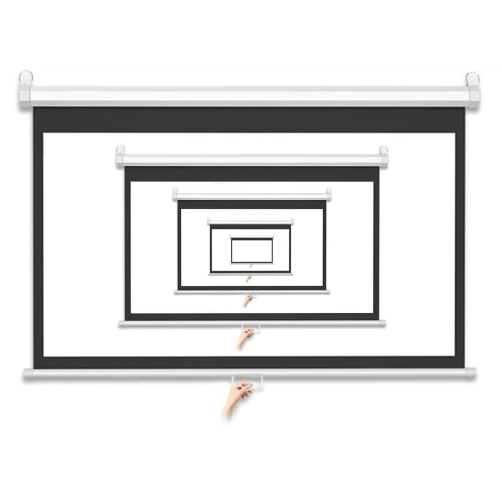 BIUBPW 50in 60in Projector Screen Pull Down Projection Screen Indoor HD 4K Movie Screen for Classroom Home Theater Game(4:3-50inch)