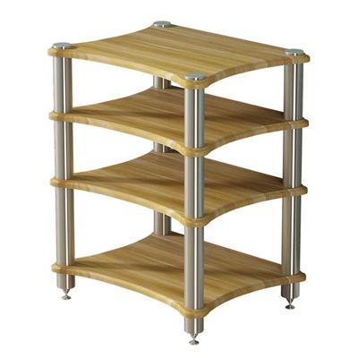 ZHDLdpUS HiFi Audio Cabinet 4-Layer Screen TV/Hi-Fi/AV Rack MDF Stereo Devices Cabinet Stand Entertainment Media Unit (Color : Wood Color, Size : 60 * 48 * 85cm(4Tier))