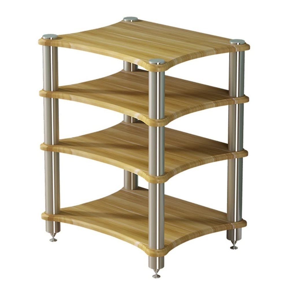 ZHDLdpUS HiFi Audio Cabinet 4-Layer Screen TV/Hi-Fi/AV Rack MDF Stereo Devices Cabinet Stand Entertainment Media Unit (Color : Wood Color, Size : 60 * 48 * 85cm(4Tier))