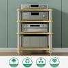ZHDLdpUS HiFi Audio Cabinet 4-Layer Screen TV/Hi-Fi/AV Rack MDF Stereo Devices Cabinet Stand Entertainment Media Unit (Color : Wood Color, Size : 60 * 48 * 85cm(4Tier)) view 3