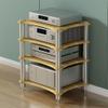 ZHDLdpUS HiFi Audio Cabinet 4-Layer Screen TV/Hi-Fi/AV Rack MDF Stereo Devices Cabinet Stand Entertainment Media Unit (Color : Wood Color, Size : 60 * 48 * 85cm(4Tier)) view 4