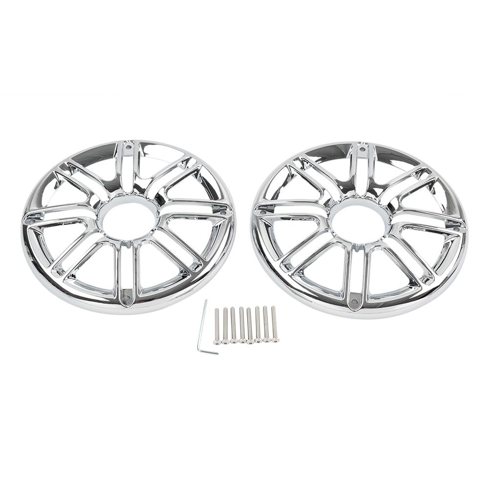 GZYF Rear Speaker Flame Grill Trim Fairing Cover Chrome ABS For FLHTCLTC FLHTCU/L Road Glide Ultra FLHTK/L Motorbike 1pair
