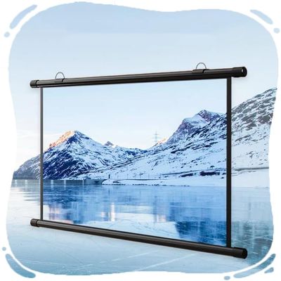 BIUBPW 30" 40" 50" 60" Projector Screen No Punching Projection Screen, 3D 4K Movie Screen, Pull Down Move Projector Screen for Bedroom/Home Theater(50in-4:3)
