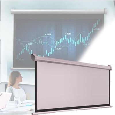 NILZA Manual Pull Down Projection Screen HD 4k Projector Curtain Wall-Mounted Home Theater Screen 60" Projector Screen with Auto Lock(60inch 4:3)