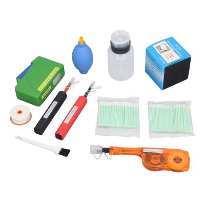 Fiber Optic Cleaning Box, 12Pcs Efficient Cleaning Fiber Optic Cleaning Kit 1.25mm 2.5mm SC FC ST LC MU MPO MTP Fiber Optic Cleaner Pen Kit for FC SC ST LC MU Connectors