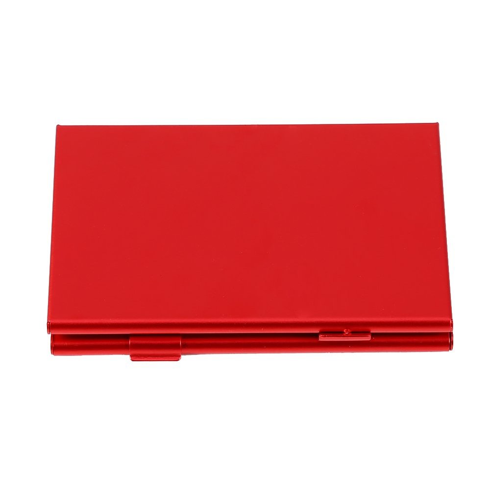 Denash SIM Card Holder, TF Card Holder, 12 Slots, Aluminum Memory Card for Storage (Red)