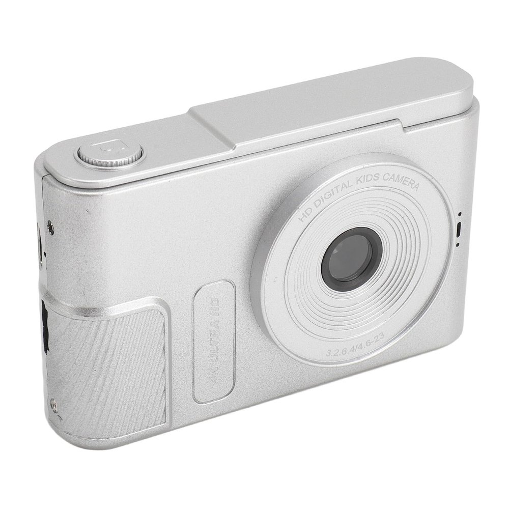 48MP 4K Digital Camera, WiF Vlogging Video Camera with 16x Digital Zoom, Anti Shake Auto Focus Compact Travel Camera with 2.4 Inch Screen, for Kids Students Vlog (Silver)