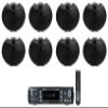 (8) Rockville D4-16 Black Dual 4" 16 Ohm Outdoor Home Patio Speakers+Receiver view 1