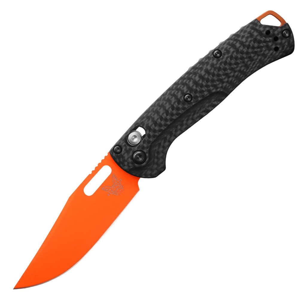 Benchmade - Mini Taggedout Folding Hunting Knife with Orange Carbon Fiber Handle (15533OR-01)