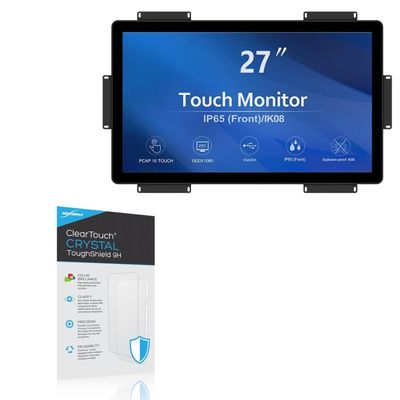 BoxWave Screen Protector Compatible with GreenTouch Multi PCAP Touch Screen Monitor LCD Display (27 in) - ClearTouch Crystal ToughShield 9H (2-Pack), Clear 9H Tough Flexible Film Screen Protector