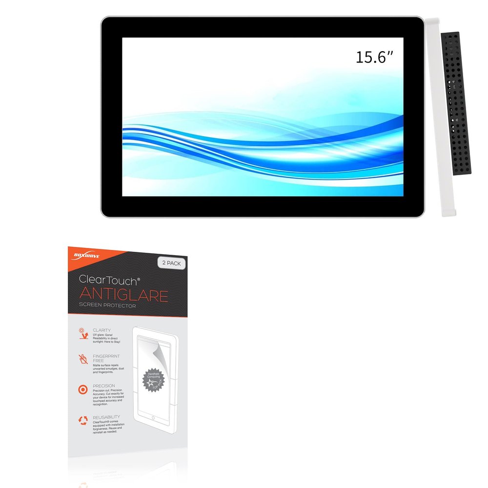 BoxWave Screen Protector Compatible with GreenTouch Open-Frame Touchscreen LCD Monitor Capacitive PCAP (15.6 in) - ClearTouch Anti-Glare (2-Pack), Anti-Fingerprint Matte Film Skin
