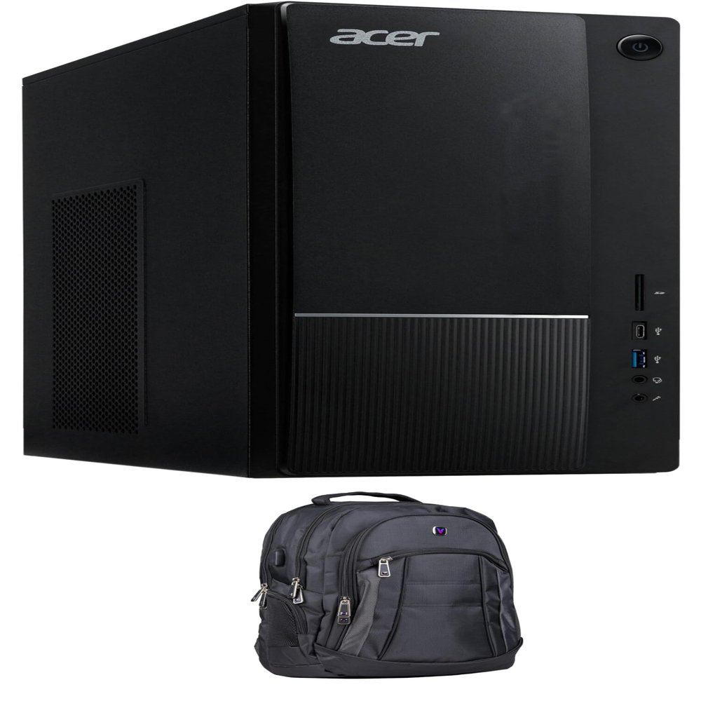 Acer Aspire Home & Business Desktop (Intel i5-14400 10-Core, Intel UHD 730, 8GB DDR5 4800MHz RAM, 512GB PCIe SSD + 3TB HDD (3.5), WiFi, Bluetooth, Win 11 Pro) with Premium Backpack