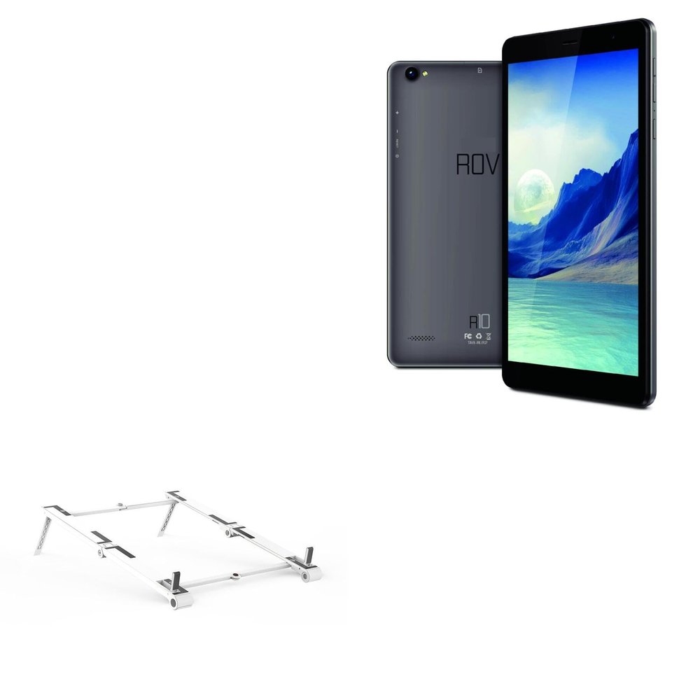 BoxWave Stand and Mount Compatible with Generic Rover R10 (10.1 in) - Pocket Aluminum Stand 3-in-1, Portable Multi Angle Viewing Riser - Metallic Silver
