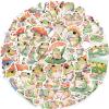 50 PCS Cartoon Frog Stickers Cute Animal Green Vinyl Decals for Adult Teen Kids Cup Water Bottles Laptop Luggage Computer Mobile Phone Guitar Skateboard Decoration (Frog) view 1