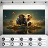 Elephant Backdrop World Day of Wild Fauna and Flora Photography Background Elephant on Island Lake Lush Green Tropical Forest Backdrops for Boys Birthday Party Table Decor Banner Props 15x8ft view 2