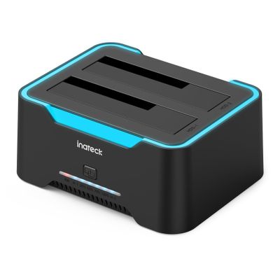 Inateck RGB SATA to USB 3.0 Hard Drive Docking Station with Offline Clone, for 2.5 and 3.5 Inch SATA HDD and SSD, Supports UASP, SA02004 Black