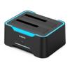 Inateck RGB SATA to USB 3.0 Hard Drive Docking Station with Offline Clone, for 2.5 and 3.5 Inch SATA HDD and SSD, Supports UASP, SA02004 Black view 1