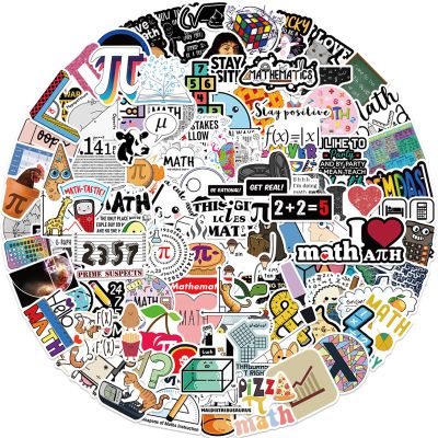 100Pcs Funny Math Stickers Maths Related Cartoon Stickers Water Bottles Laptop Car Decal - Perfect Gifts for Teenagers (Math)