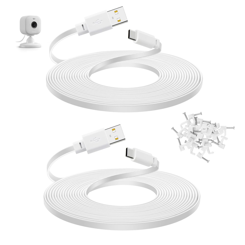 2-Pack 30 ft Power Cord for Blink Mini 2, Blink Outdoor 4 Camera, Long USB C Extension Cable